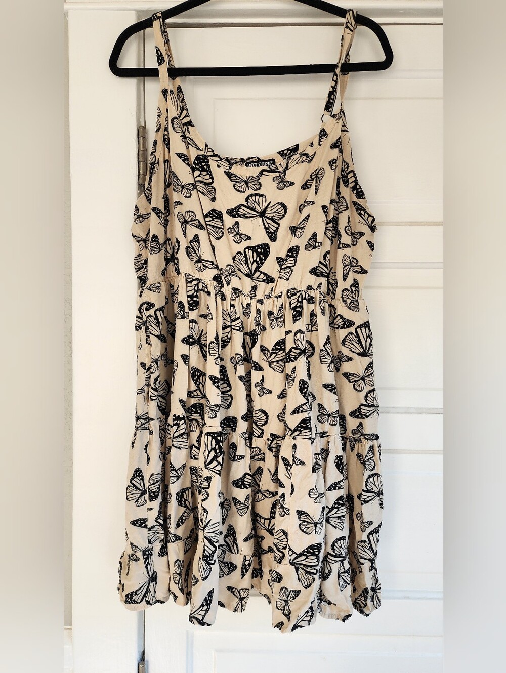 Butterfly Print Beige Sundress